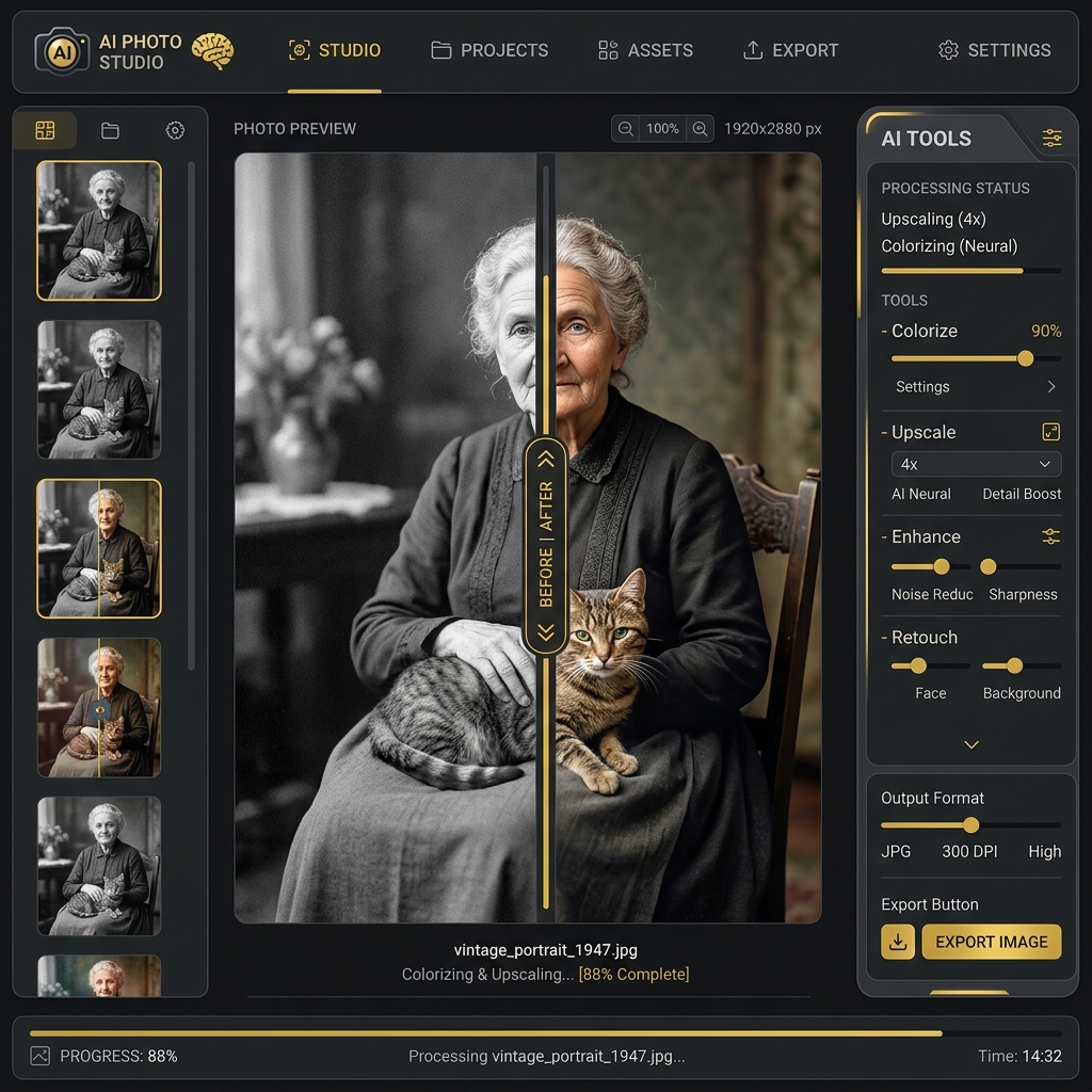 AI Photo Studio Interface